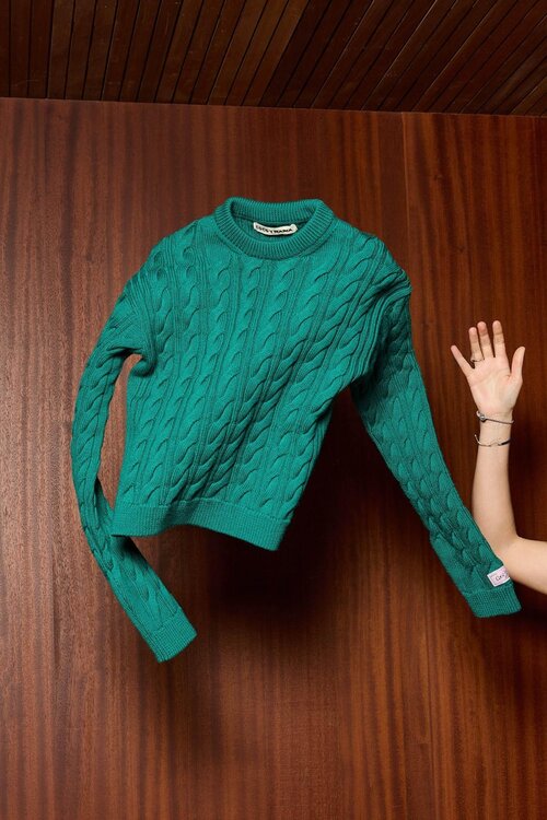 Coco Y Maria Gestrickter Pullover Grün