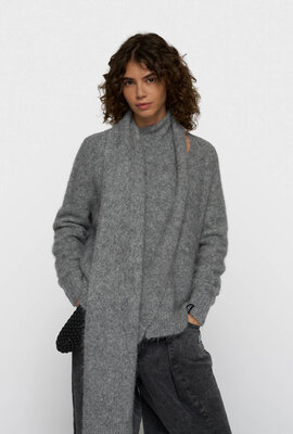 10Days Wickel-Überziehschal-Pullover grau
