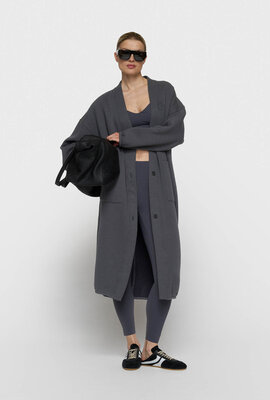 10Days Lange Baseball-Strickjacke blau