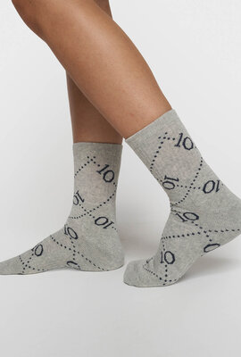 10Days Socken All-Over-Monogramm grau