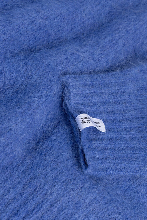 10Days haariger Strickpullover blau