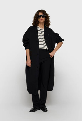 10Days Lange Baseball-Strickjacke schwarz