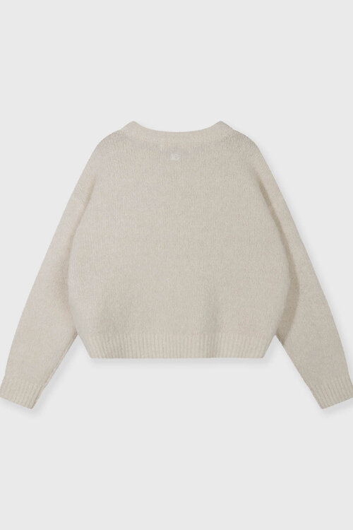 10Days haariger Strickpullover Lurex Ecru