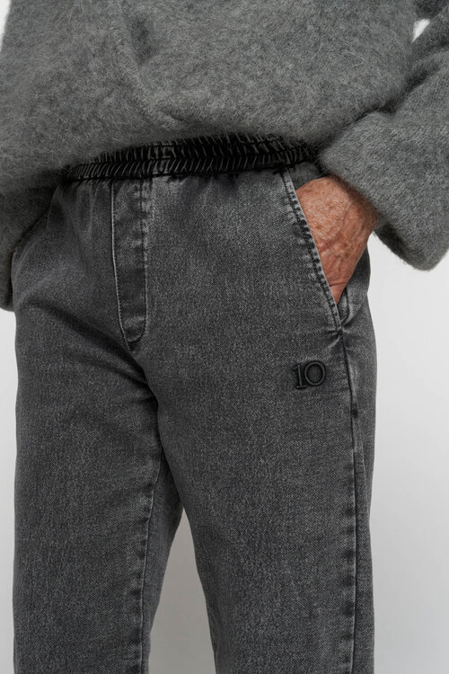 10Days einfache Hosen Jog Denim Grau