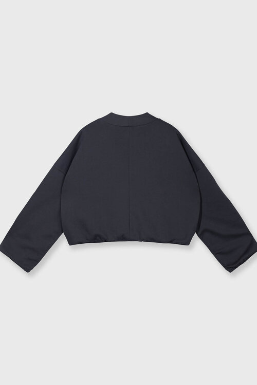10Days cropped Cardigan Fleece Blau