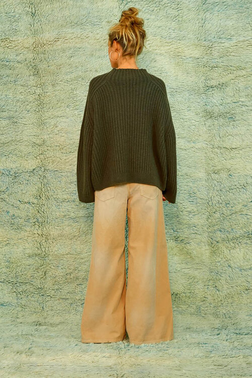 Sea Me Happy Gestrickter Pullover grün