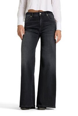 Cambio Dunkelgraue Palazzo Flair Jeans mit weitem Bein