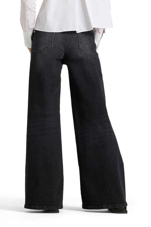 Cambio Dunkelgraue Palazzo Flair Jeans mit weitem Bein