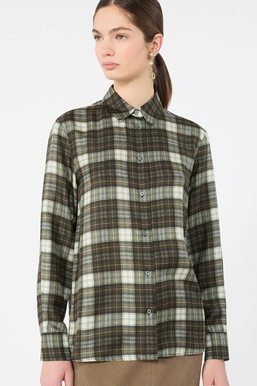 Max Mara Weekend Bluse Karo Khaki