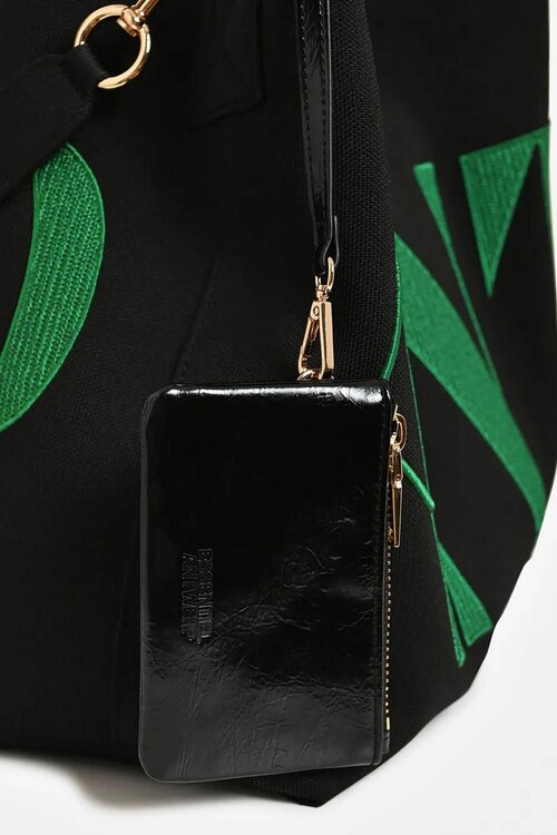Essentiel Antwerp Shopper Tasche Schwarz/Grün