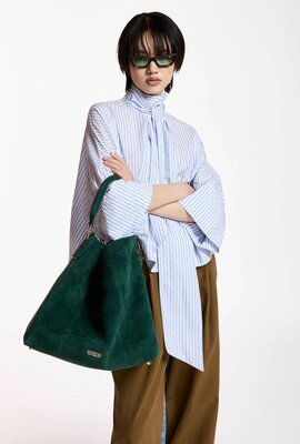 Essentiel Antwerp Bluse mit Schleifenkragen blau