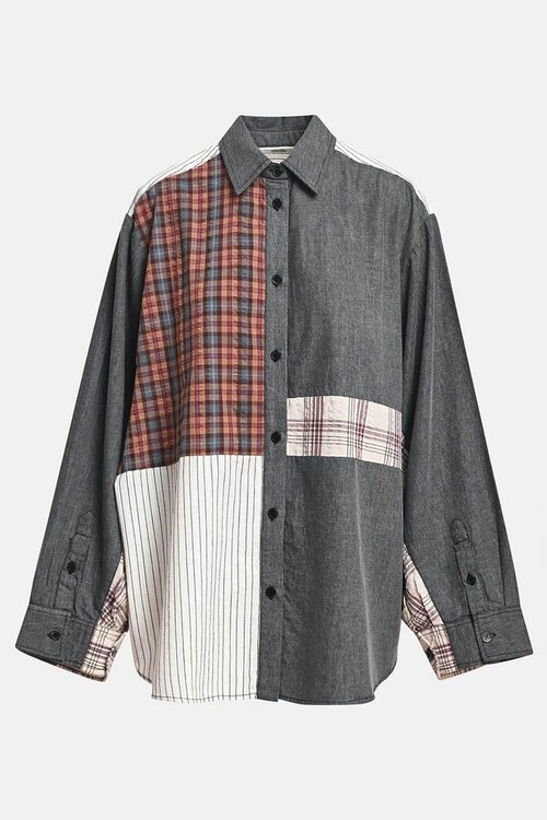 Essentiel Antwerp Bluse Patchwork Grau