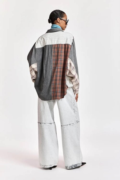 Essentiel Antwerp Bluse Patchwork Grau