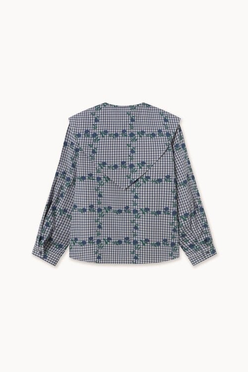 The Tiny Big Sister Roses Bluse mit Schal Blau