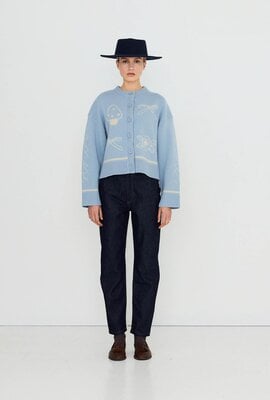 The Tiny Big Sister Bows Weste Blau