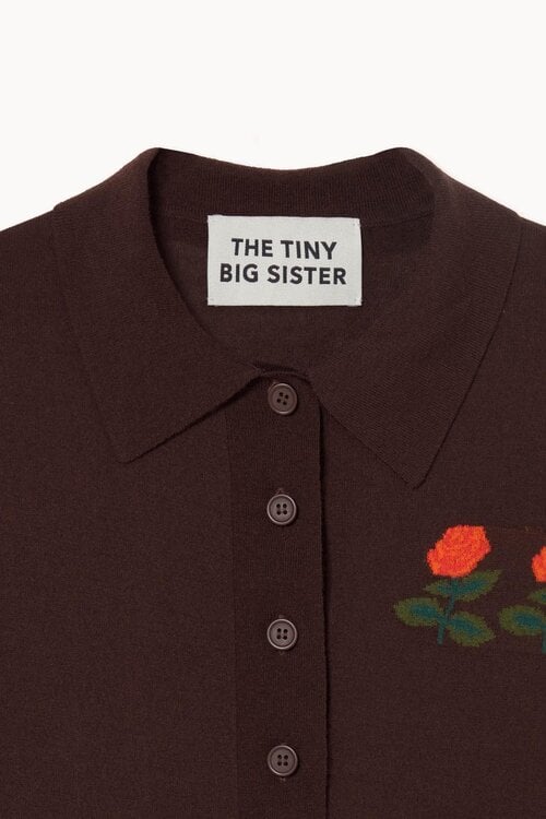 The Tiny Big Sister Roses Polo Pullover Braun