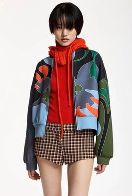 Essentiel Antwerp Bomberjacke mit Print Grün