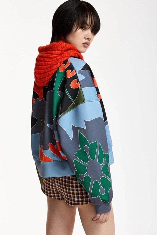 Essentiel Antwerp Bomberjacke mit Print Grün