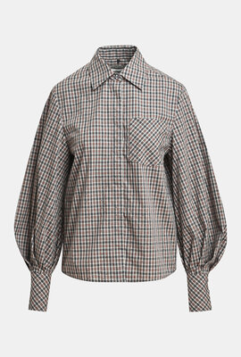 Essentiel Antwerp Bluse Karo Grau