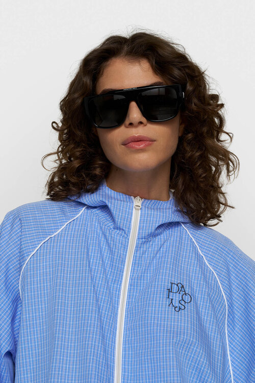 10Days Hooded Jacket Check Blau