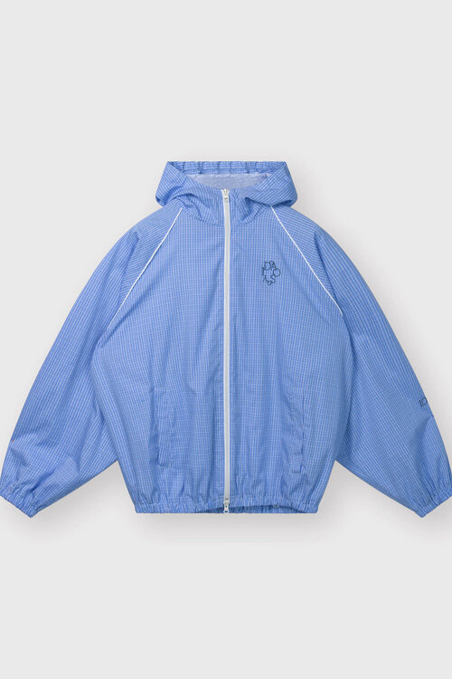 10Days Hooded Jacket Check Blau
