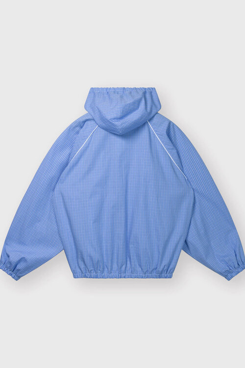 10Days Hooded Jacket Check Blau