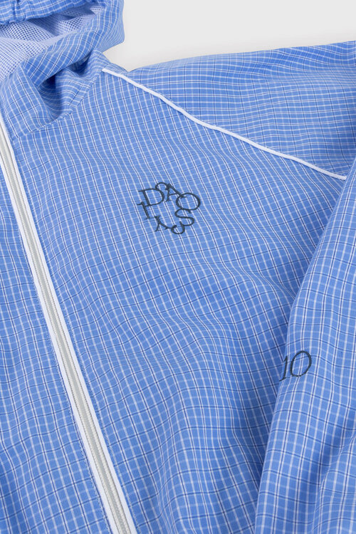 10Days Hooded Jacket Check Blau