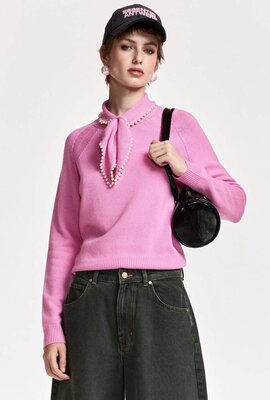 Essentiel Antwerp Pullover mit Schleifenkragen Pink