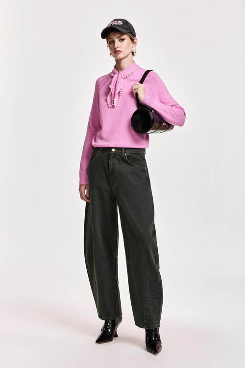 Essentiel Antwerp Pullover mit Schleifenkragen Pink