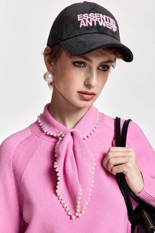 Essentiel Antwerp Pullover mit Schleifenkragen Pink