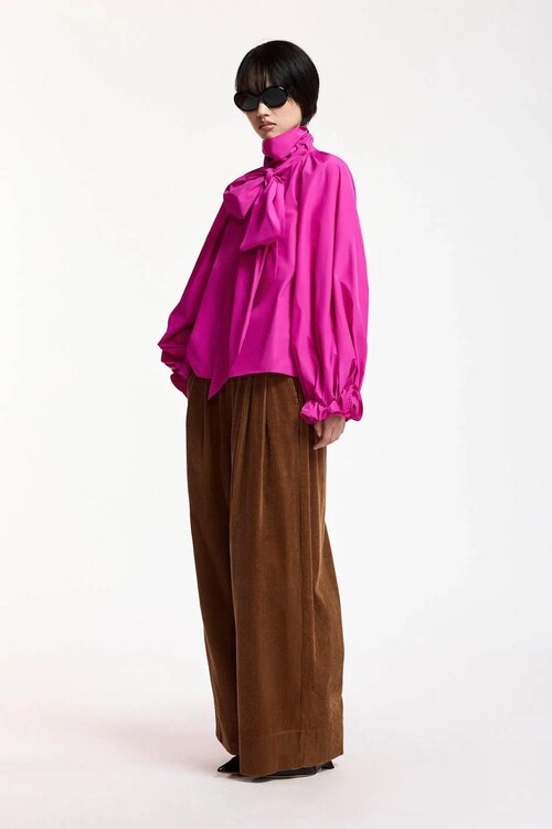 Essentiel Antwerp Bluse mit Schleifenkragen Pink