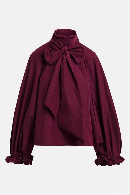 Essentiel Antwerp Bluse mit Schleifenkragen Bordeaux