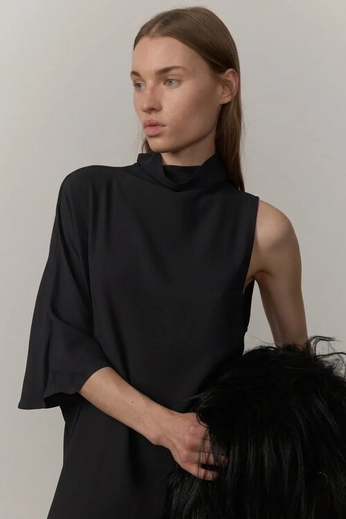 Herskind Ruben langes Kleid schwarz