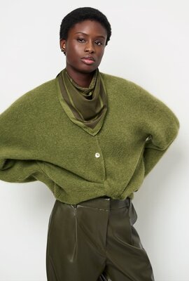 Dante 6 Monogramm bedruckter Schal Oliv