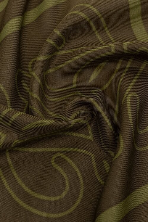Dante 6 Monogramm bedruckter Schal Oliv