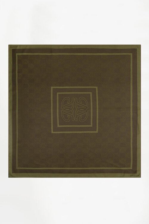 Dante 6 Monogramm bedruckter Schal Oliv