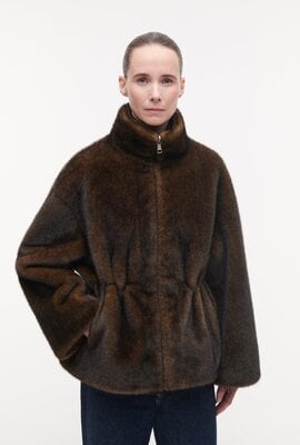 Studio AR by Arma Frankie Faux-Mink-Jacke Khaki