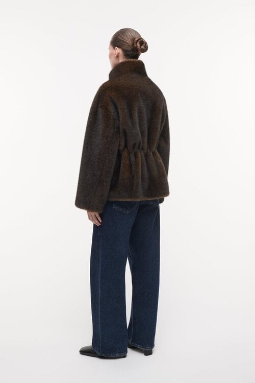 Studio AR by Arma Frankie Faux-Mink-Jacke Khaki