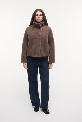 Studio AR by Arma Mallow Faux-Mink-Jacke Taupe