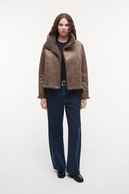 Studio AR by Arma Mallow Faux-Mink-Jacke Taupe