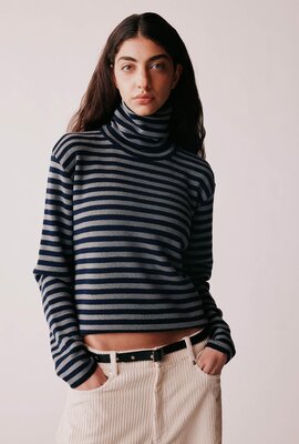 Johny Pullover Kragenstreifen Marine