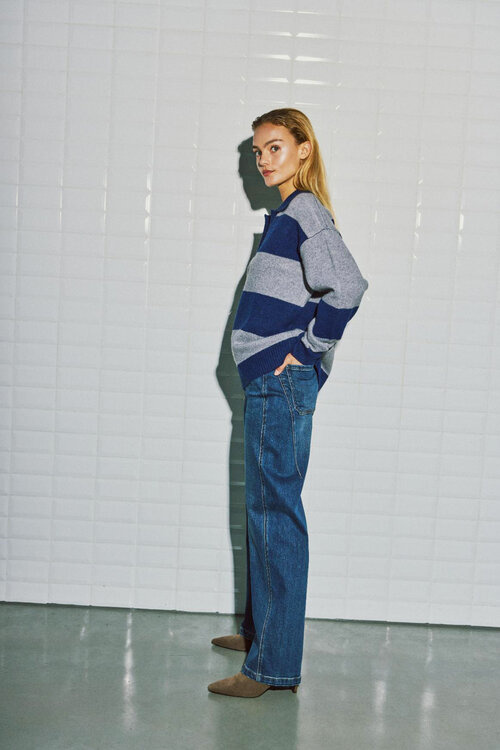 WITHBLACK Blaue WBLSHIRLEY HW WIDE JEANS