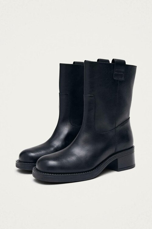 ALOHAS Rajan Lederstiefel Schwarz