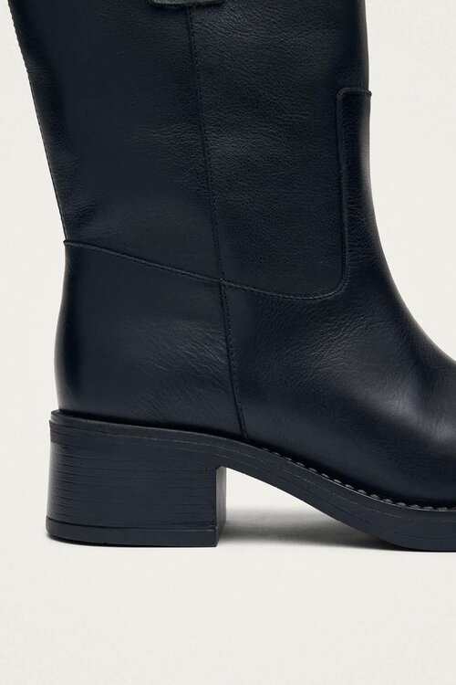 ALOHAS Rajan Lederstiefel Schwarz