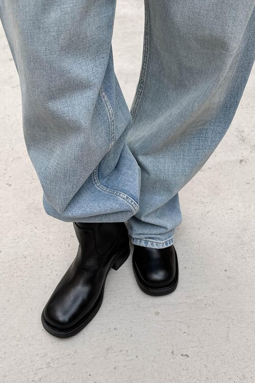 ALOHAS Rajan Lederstiefel Schwarz