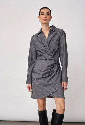Co'couture Lyvia Pin Wrap Kleid grau