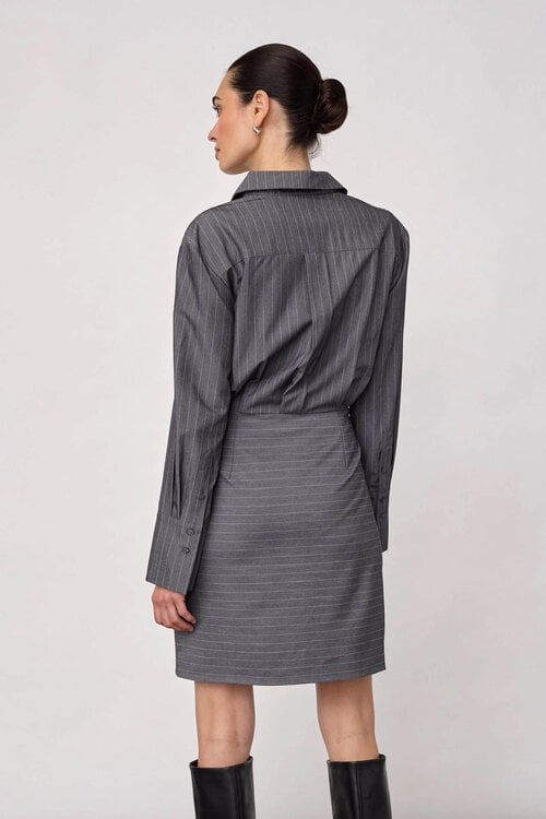 Co'couture Lyvia Pin Wrap Kleid grau