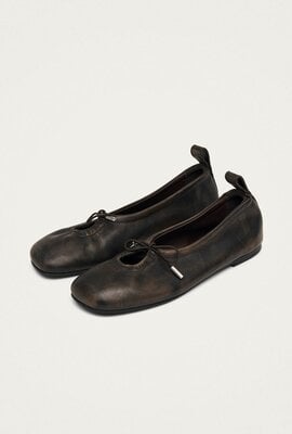 ALOHAS Braune Rosalind Leder-Ballerinaschuhe