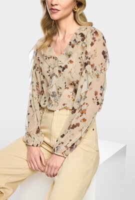 Marc Cain Off White Blumenbluse