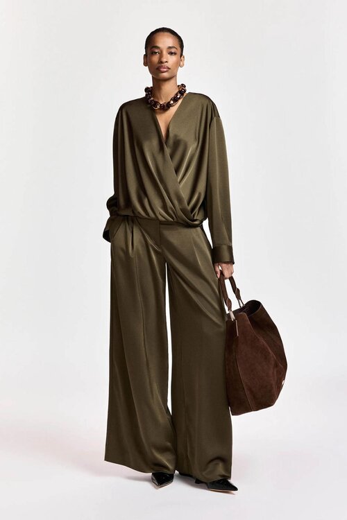 Essentiel Antwerp Wide-Leg-Hose Khaki